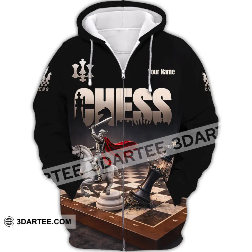 Unisex Shirt - Custom Chess 3D Shirt - Zipper Hoodie / S - T-shirt