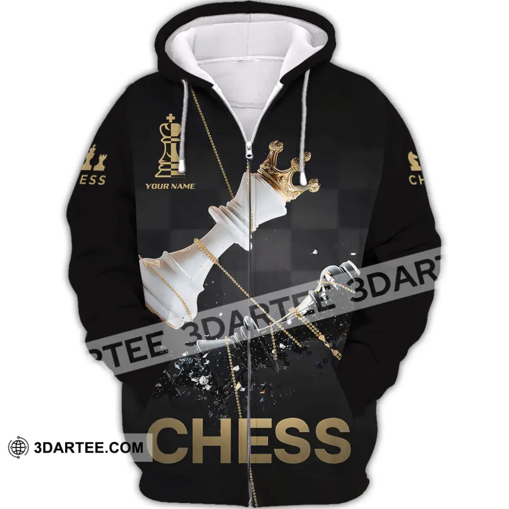 Unisex Shirt - Custom Chess 3D Shirt - Zipper Hoodie / S - T-shirt
