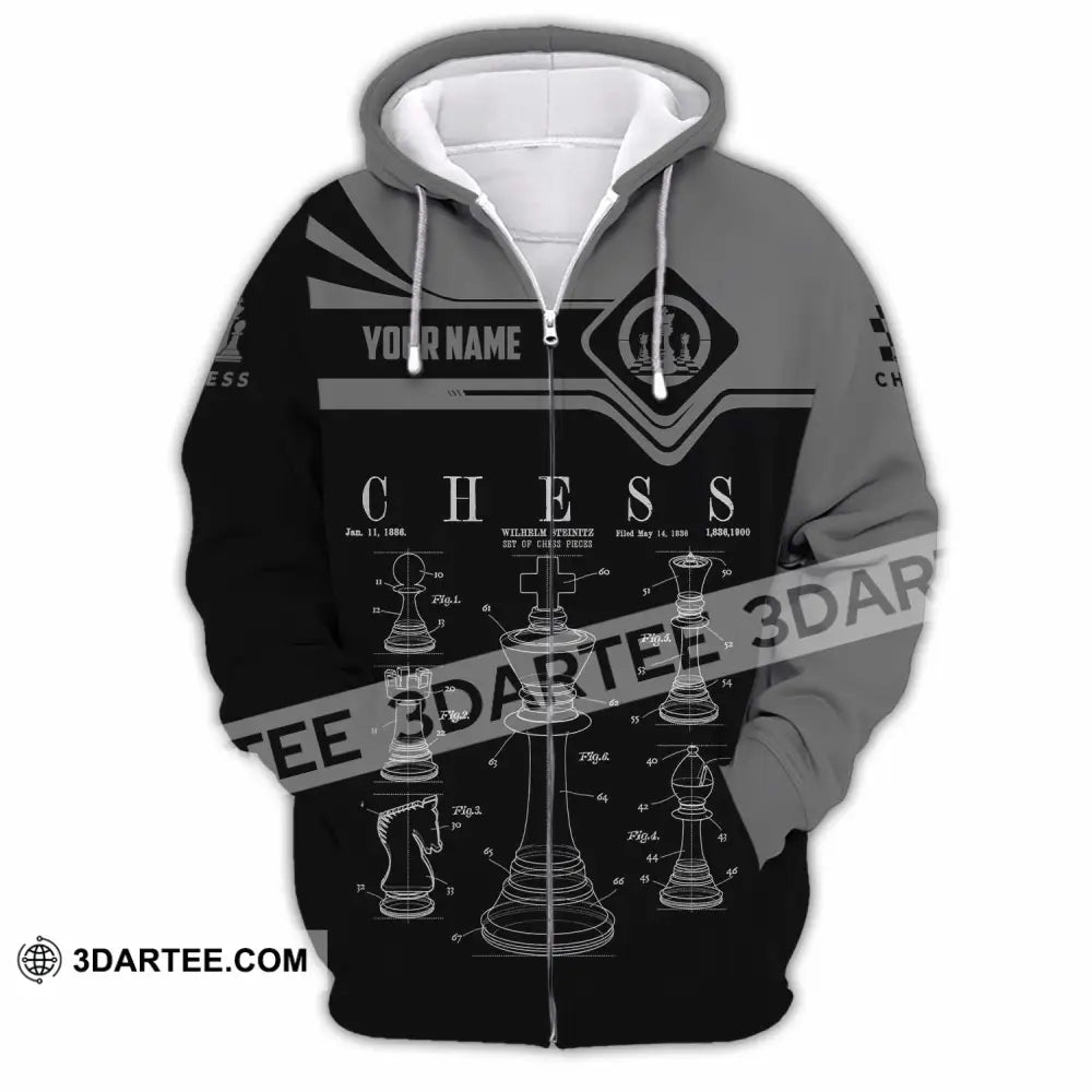 Unisex Shirt - Custom Chess 3D Shirt Zipper Hoodie / S T-shirt