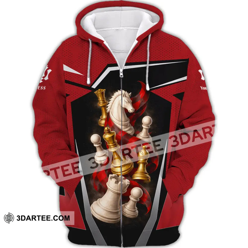 Unisex Shirt - Custom Chess 3D Shirt - Zipper Hoodie / S - T-shirt