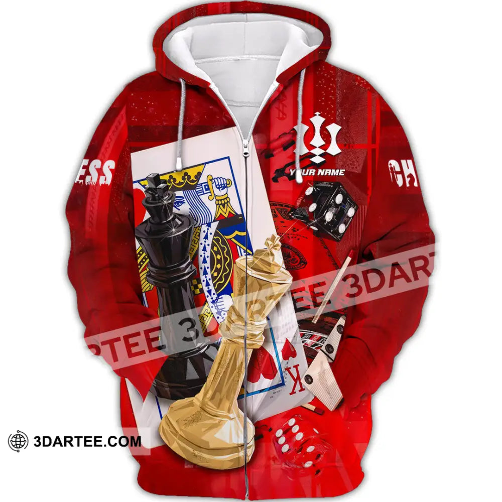 Unisex Shirt - Custom Chess 3D Shirt - Zipper Hoodie / S - T-shirt