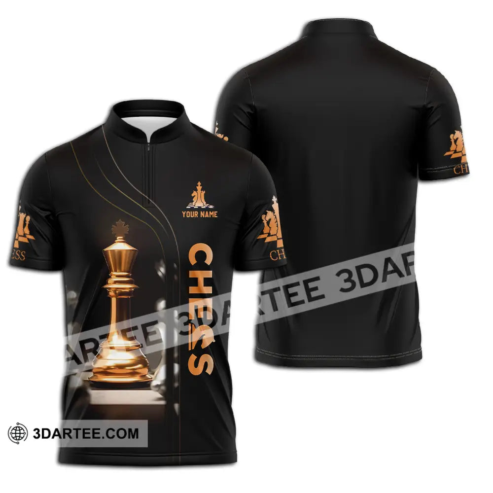 Unisex Shirt - Custom Chess 3D Shirt Zipper Polo Shirt / S T-shirt