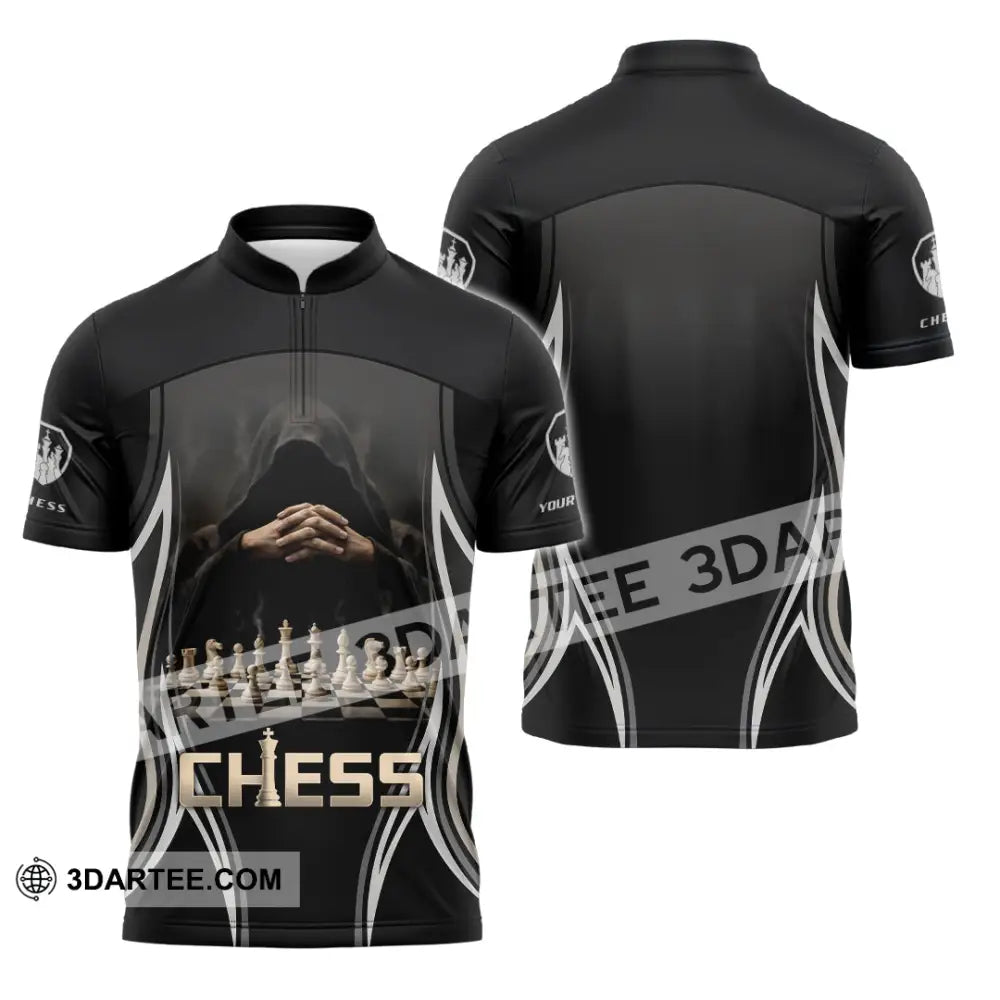 Unisex Shirt - Custom Chess 3D Shirt - Zipper Polo Shirt / S - T-shirt