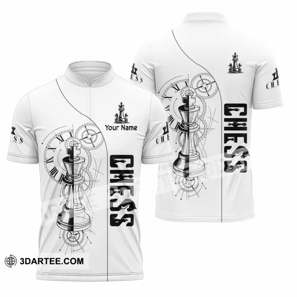 Unisex Shirt - Custom Chess 3D Shirt Zipper Polo Shirt / S T-shirt