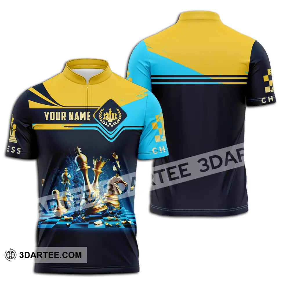 Unisex Shirt - Custom Chess 3D Shirt Zipper Polo Shirt / S T-shirt