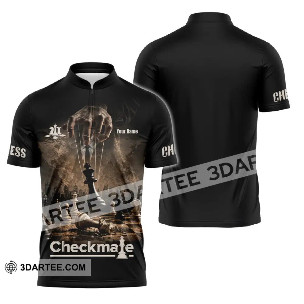 Unisex Shirt - Custom Chess Checkmate Shirt - Zipper Polo Shirt / S - T-shirt