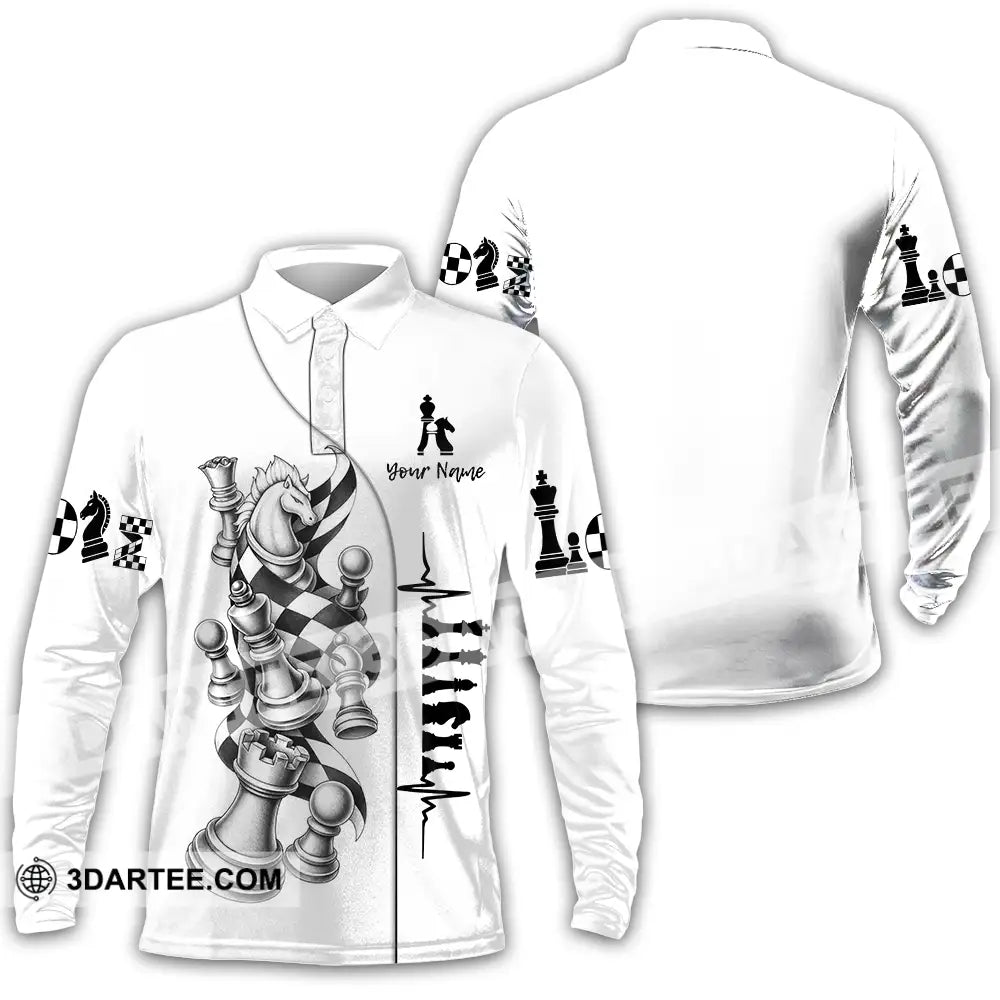 Unisex Shirt - Custom Chess Shirt - Long Sleeve Polo / S - T-shirt