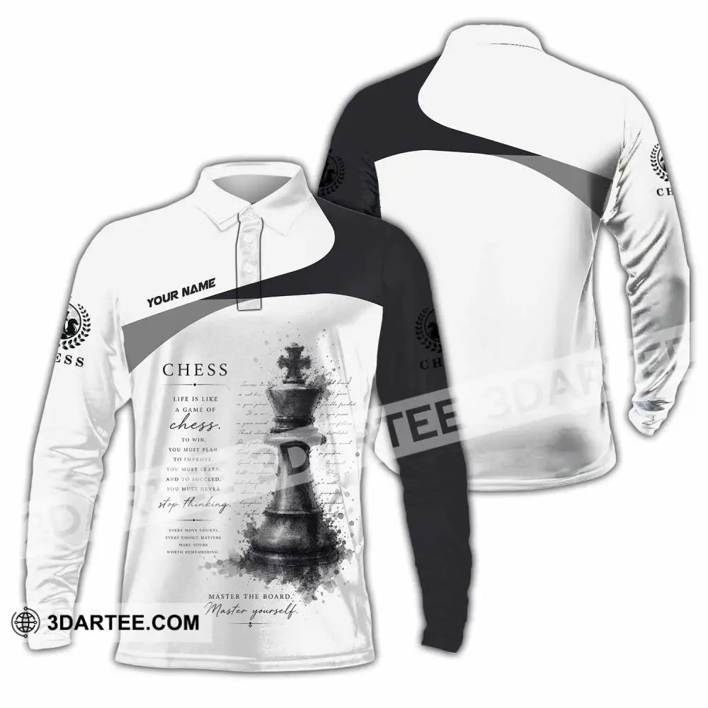 Unisex Shirt - Custom Chess Shirt - Long Sleeve Polo / S - T-shirt