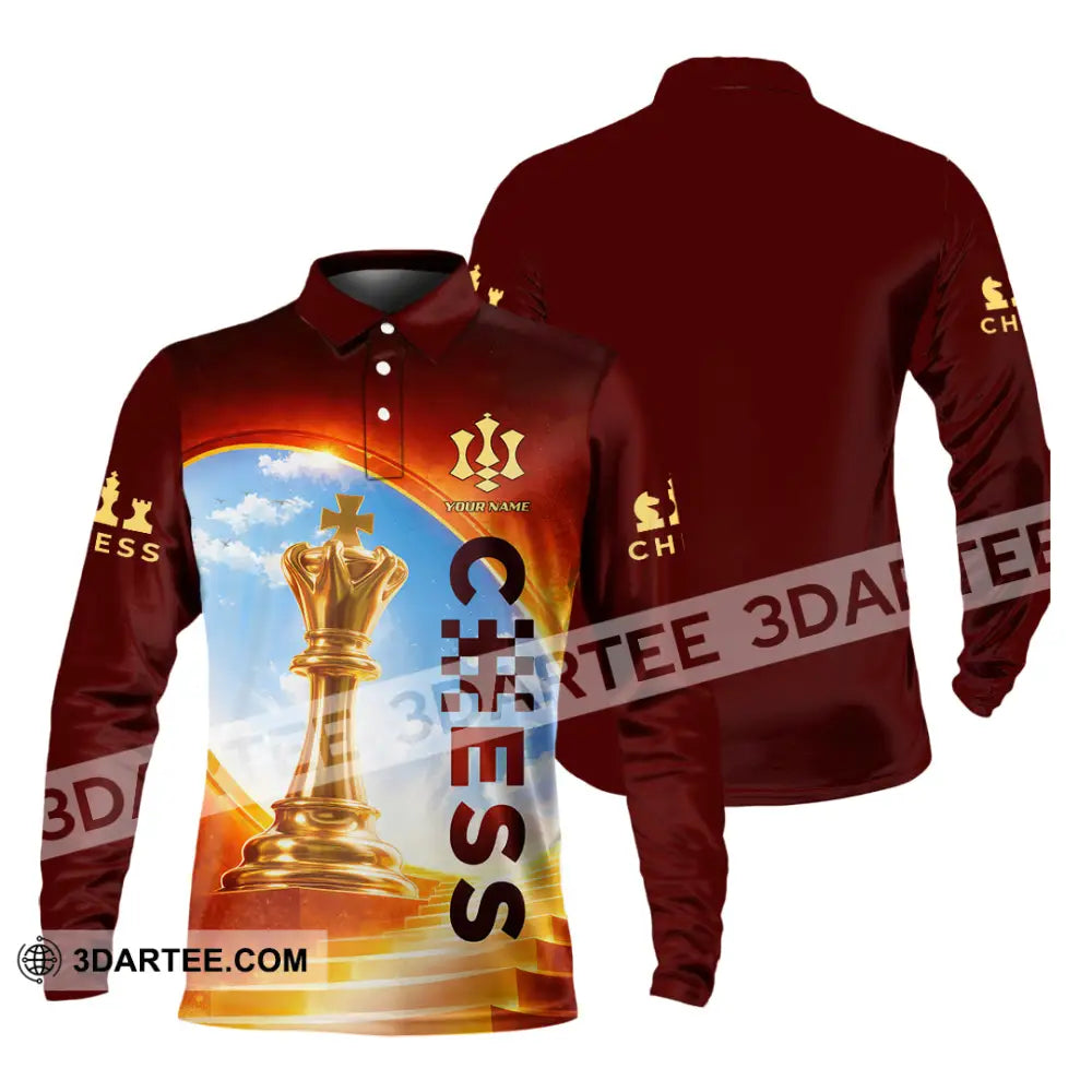 Unisex Shirt - Custom Chess Lover 3D Shirt - Long Sleeve Polo / S - T-shirt