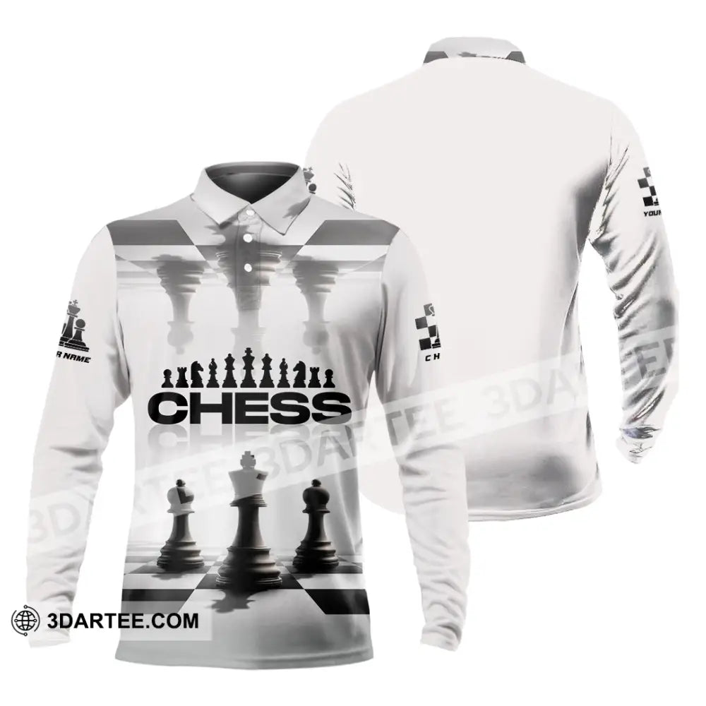 Unisex Shirt - Custom Chess Lover 3D Shirt - Long Sleeve Polo / S - T-shirt
