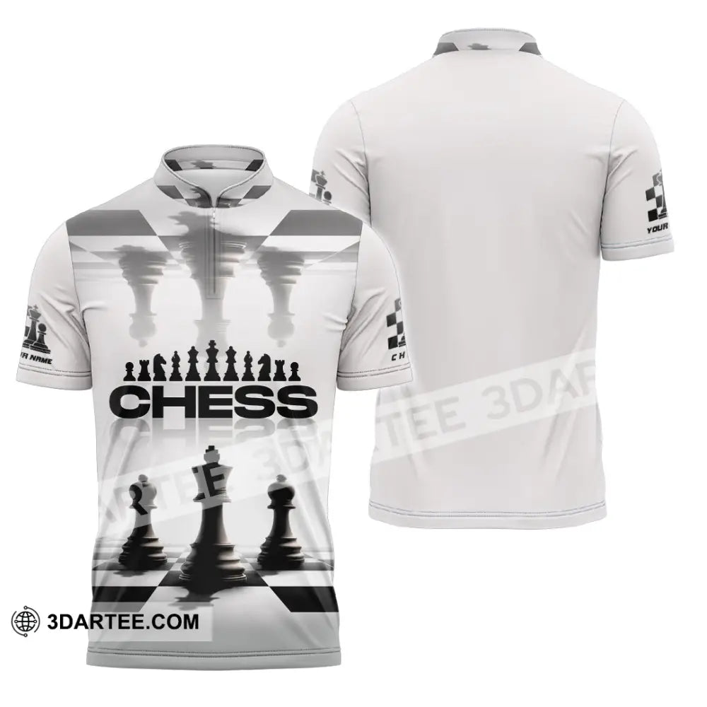 Unisex Shirt - Custom Chess Lover 3D Shirt - Zipper Polo Shirt / S - T-shirt