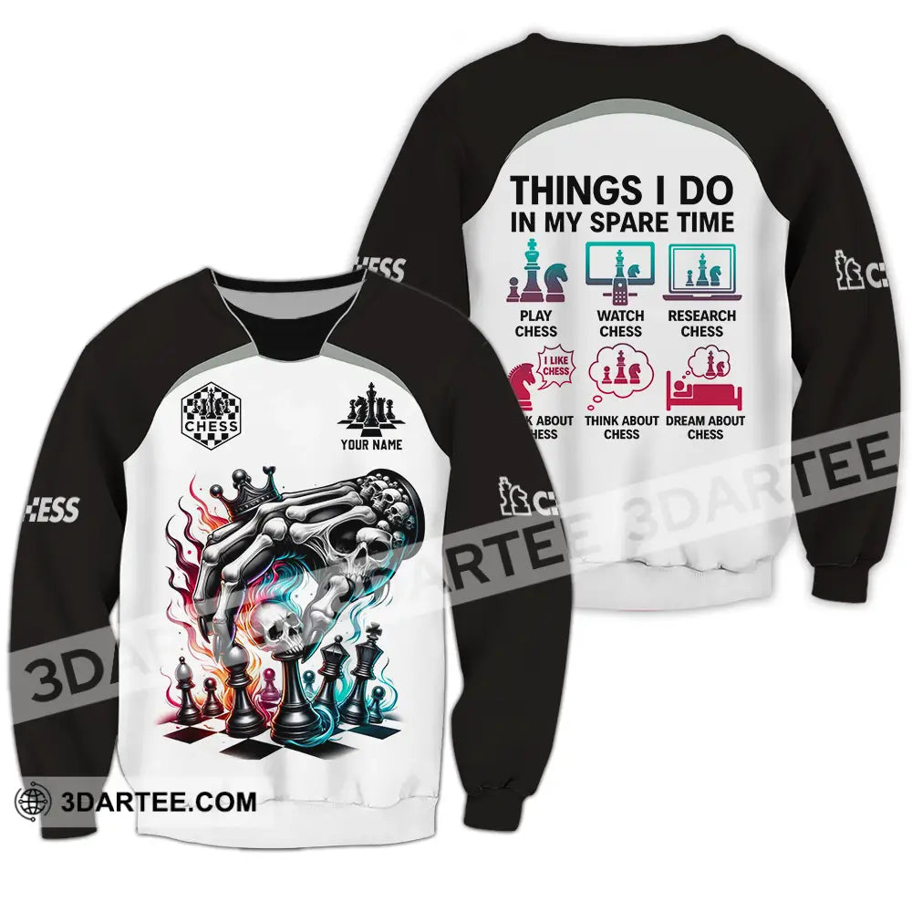 Unisex Shirt - Custom Chess Lover Classic Shirt Things I Do In My Spare Time Long Sleeve / S T-shirt