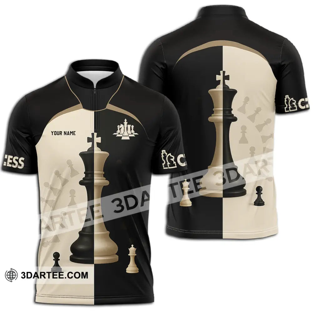 Unisex Shirt - Custom Chess Lover Shirt International Chess Day Zipper Polo Shirt / S T-shirt