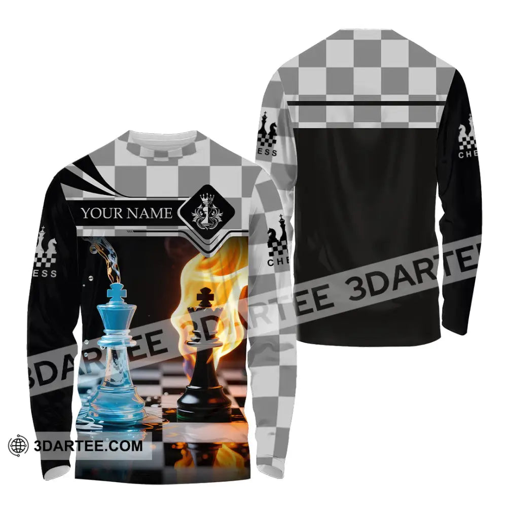 Unisex Shirt - Custom Chess Player 3D Shirt Long Sleeve Shirt / S T-shirt