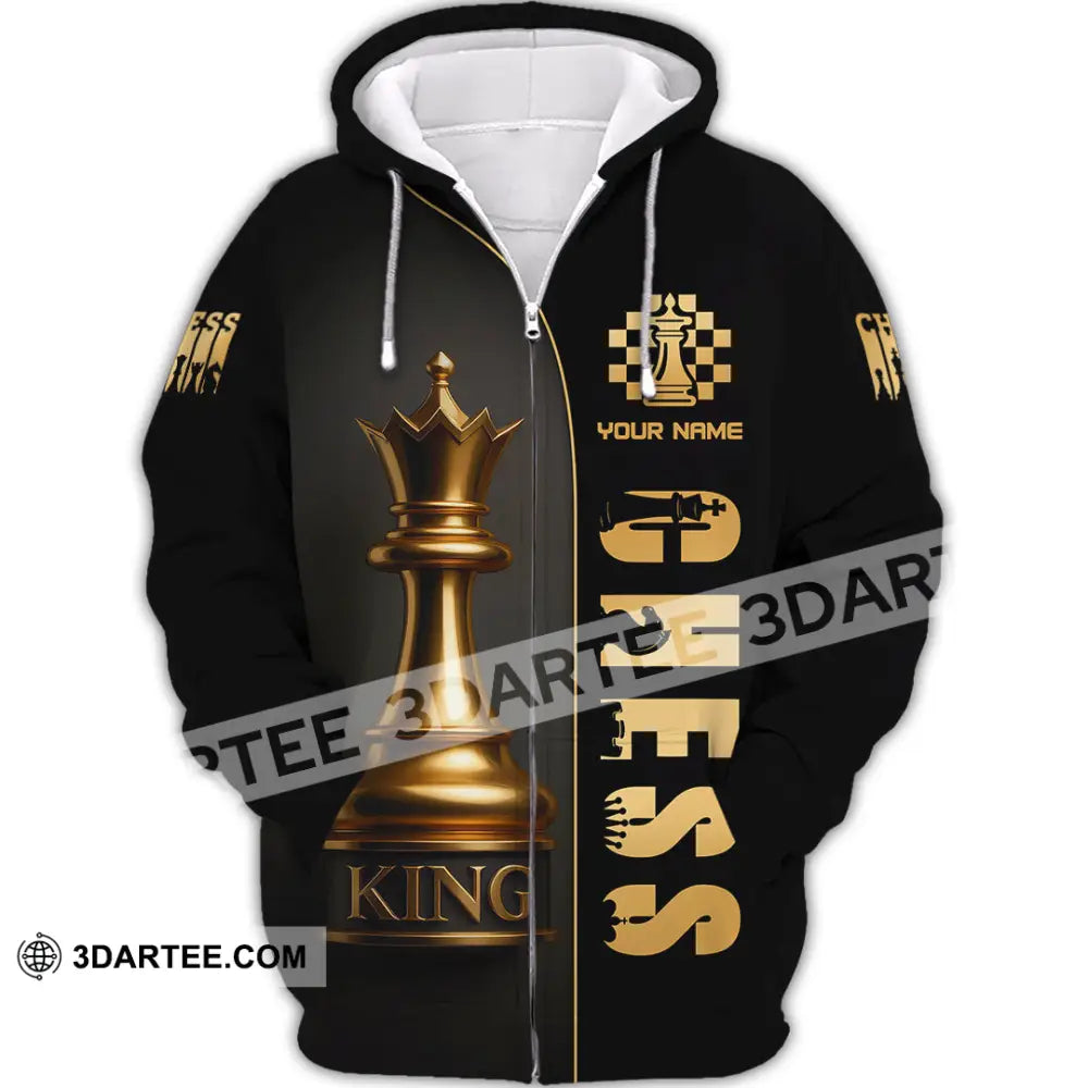 Unisex Shirt - Custom Chess Player 3D Shirt Zipper Hoodie / S T-shirt
