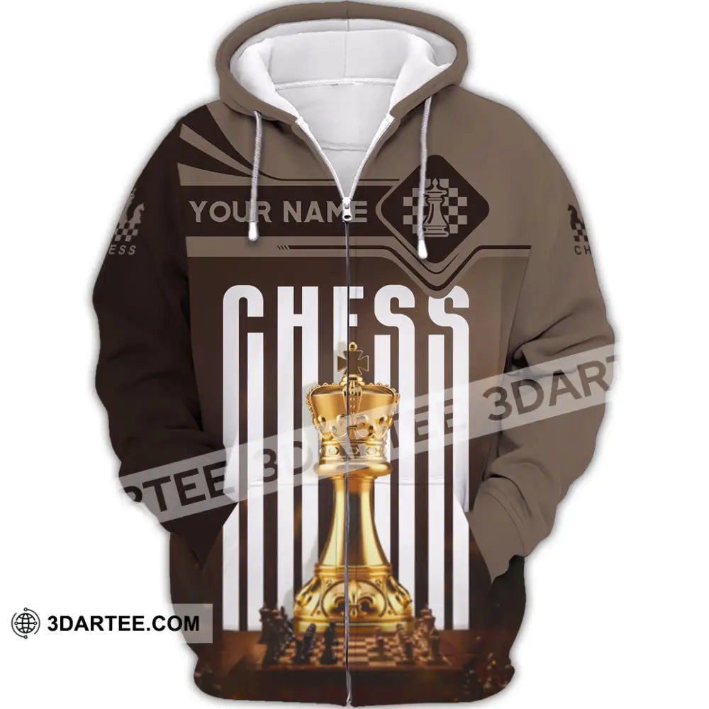 Unisex Shirt - Custom Chess Player 3D Shirt Zipper Hoodie / S T-shirt