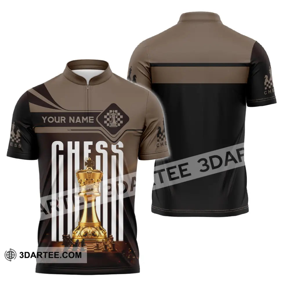 Unisex Shirt - Custom Chess Player 3D Shirt Zipper Polo Shirt / S T-shirt