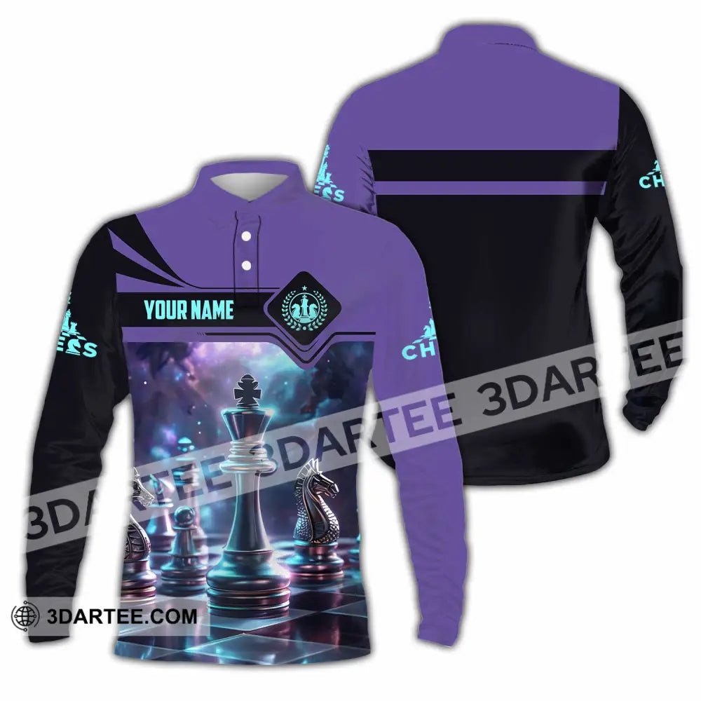 Unisex Shirt - Custom Chess Player Shirt Long Sleeve Polo / S T-shirt