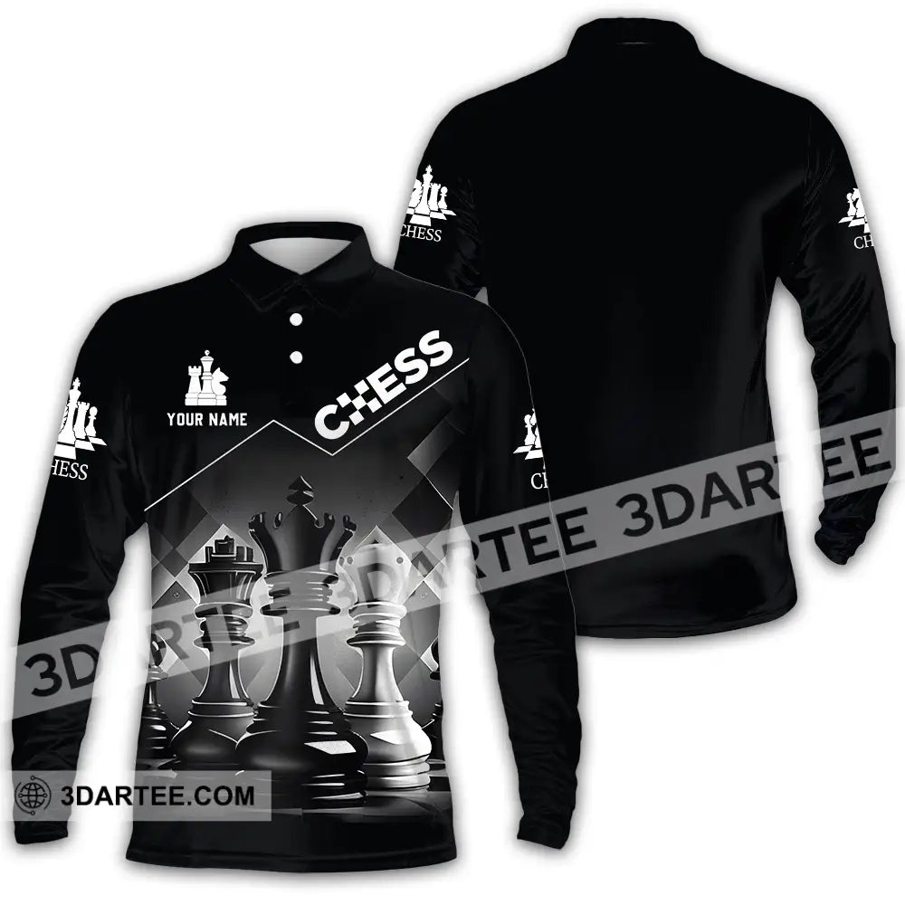 Unisex Shirt Custom Chess Player Shirt Long Sleeve Polo / S T shirt