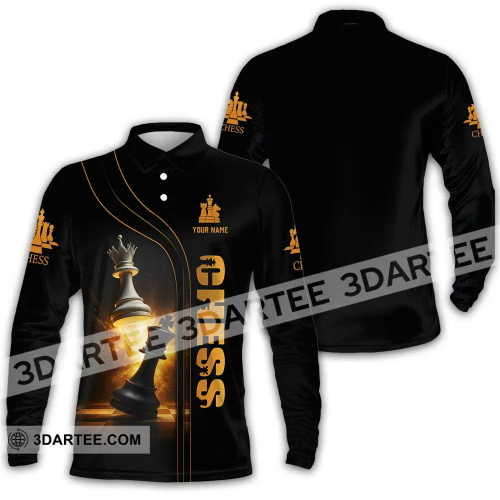 Unisex Shirt Custom Chess Player Shirt Long Sleeve Polo / S T shirt