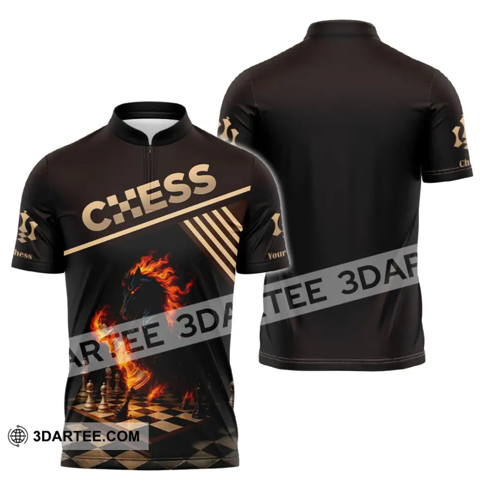 Unisex Shirt - Custom Chess Sport Shirt Zipper Polo Shirt / S T-shirt