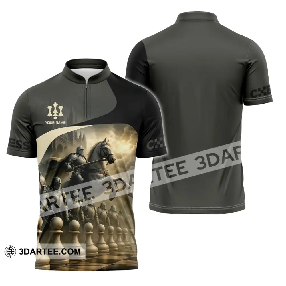 Unisex Shirt - Custom Chess Sport Shirt Zipper Polo Shirt / S T-shirt