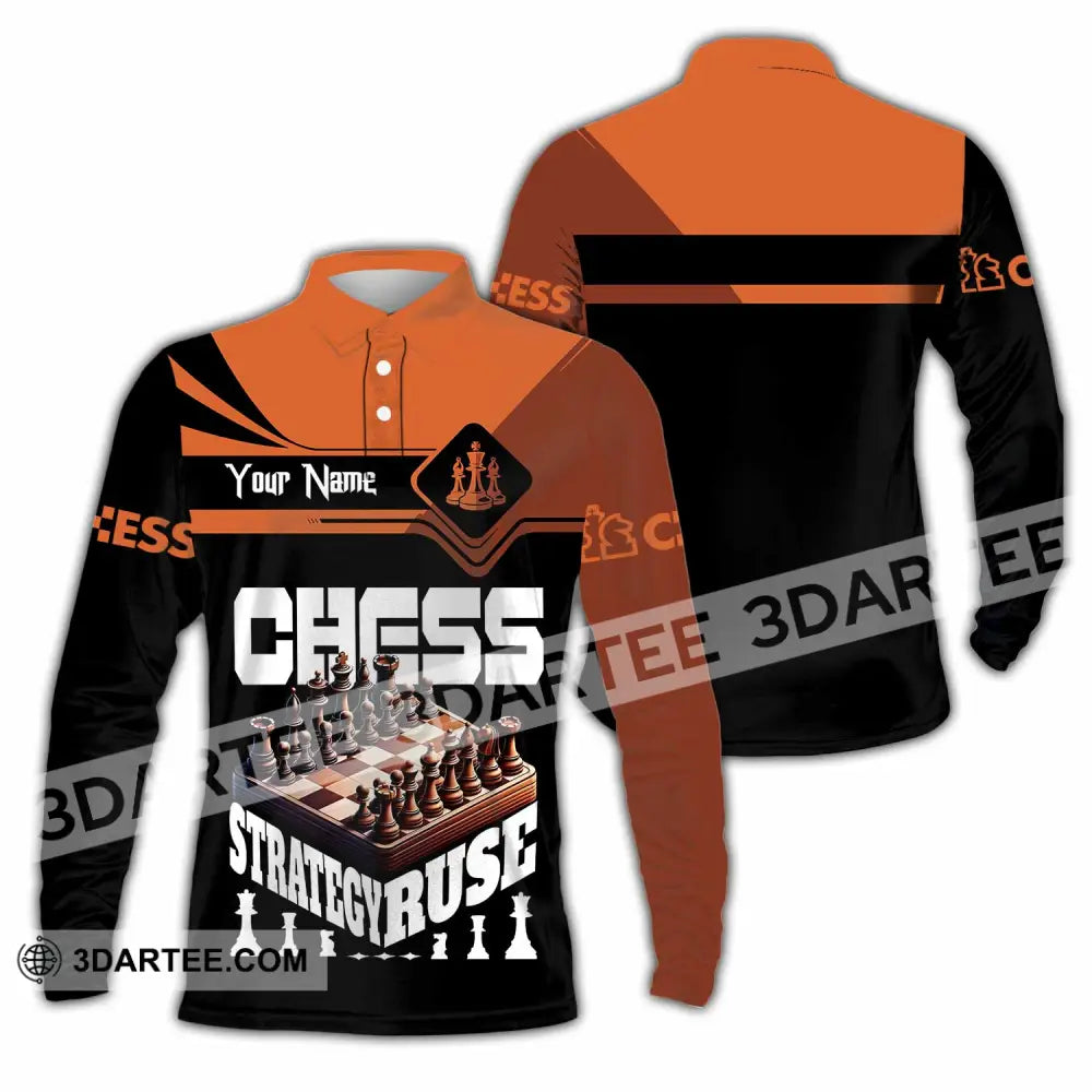 Unisex Shirt - Custom Chess Strategy Ruse Shirt Long Sleeve Polo / S T-shirt