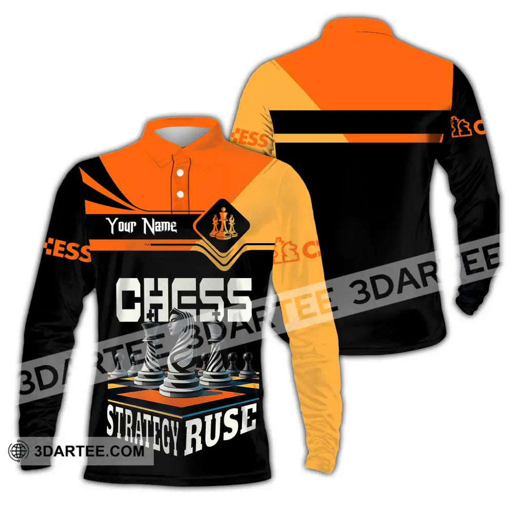 Unisex Shirt - Custom Chess Strategy Ruse Shirt Long Sleeve Polo / S T-shirt
