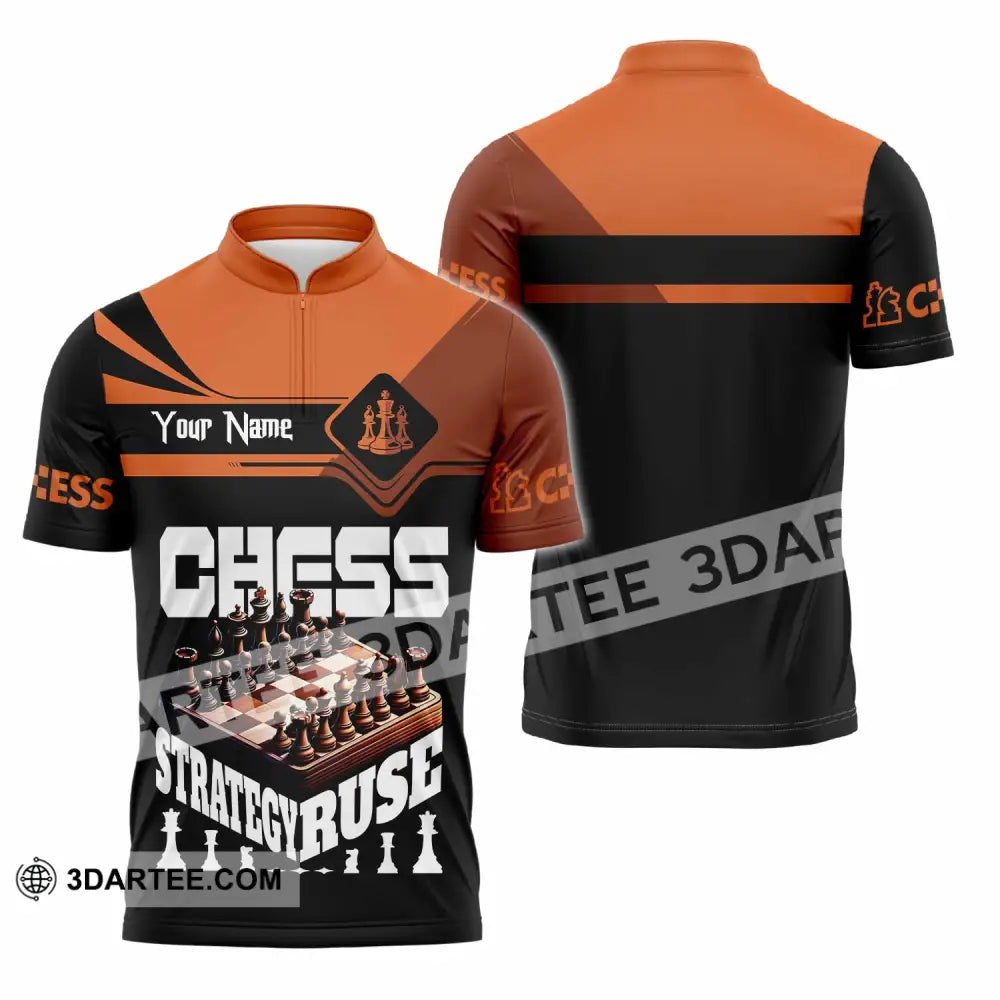 Unisex Shirt - Custom Chess Strategy Ruse Shirt Zipper Polo Shirt / S T-shirt
