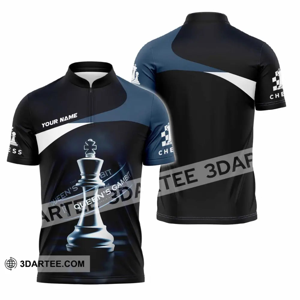 Unisex Shirt Custom Chess Shirt Zipper Polo Shirt / S T shirt