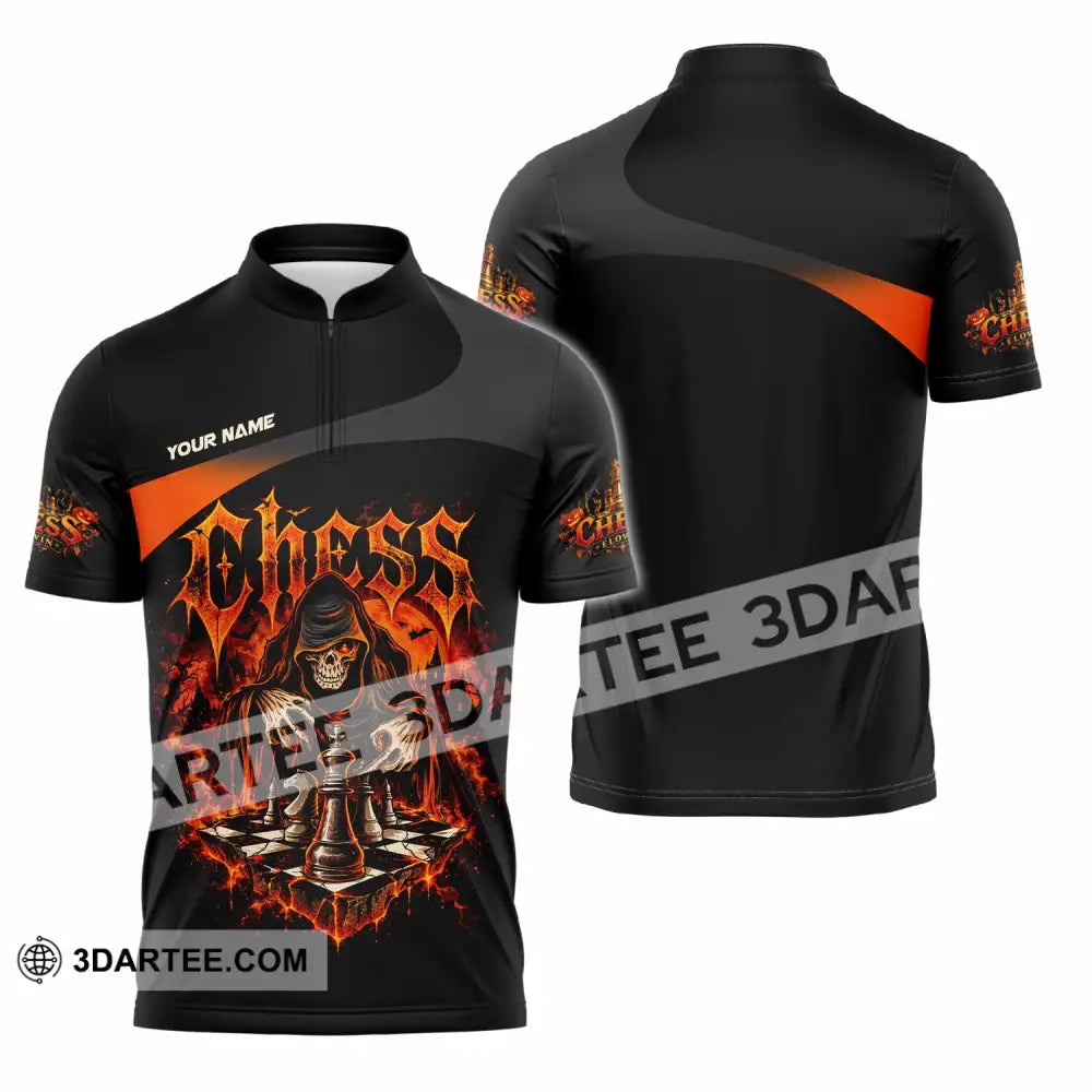 Unisex Shirt - Custom Chess Shirt - Zipper Polo Shirt / S - T-shirt