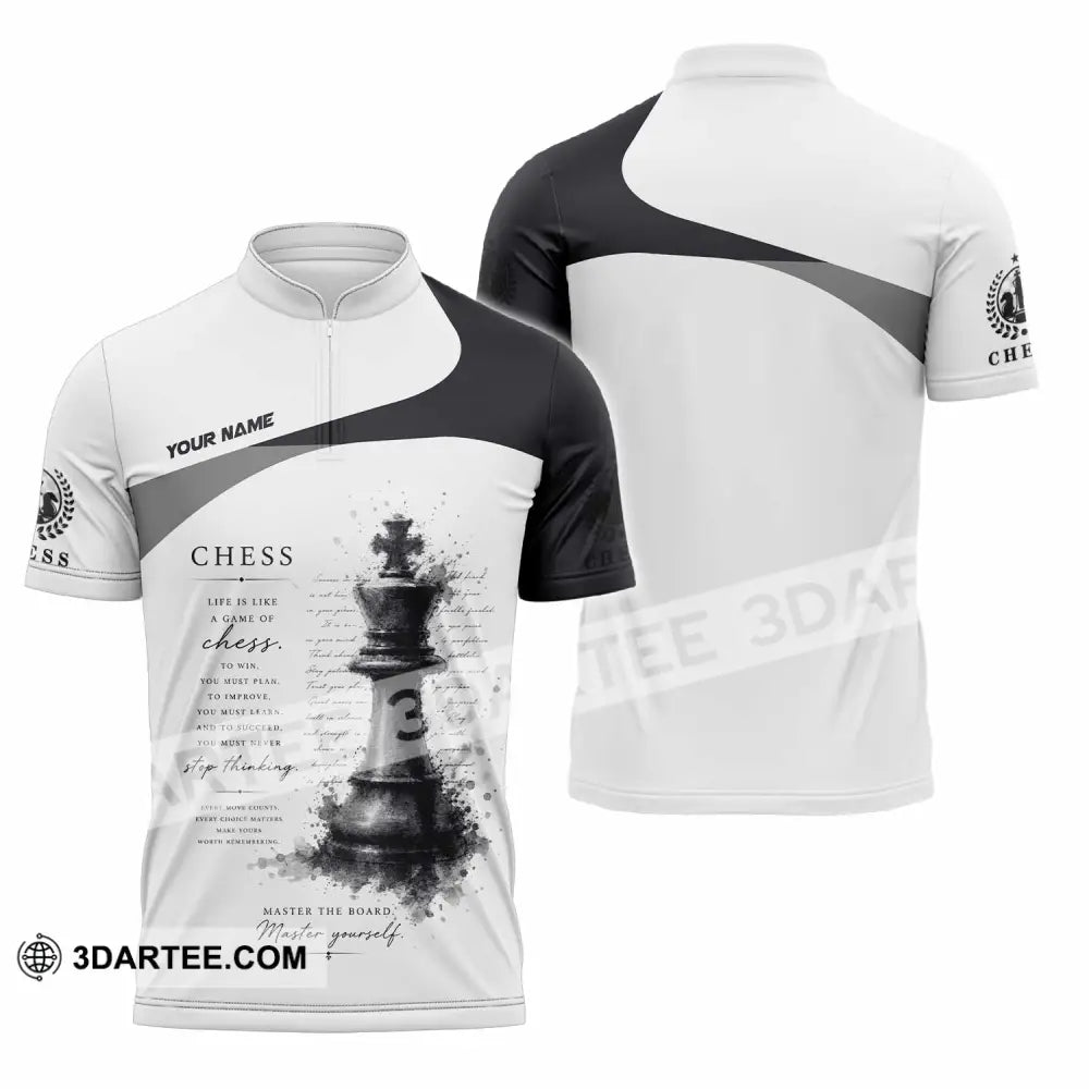 Unisex Shirt - Custom Chess Shirt - Zipper Polo Shirt / S - T-shirt