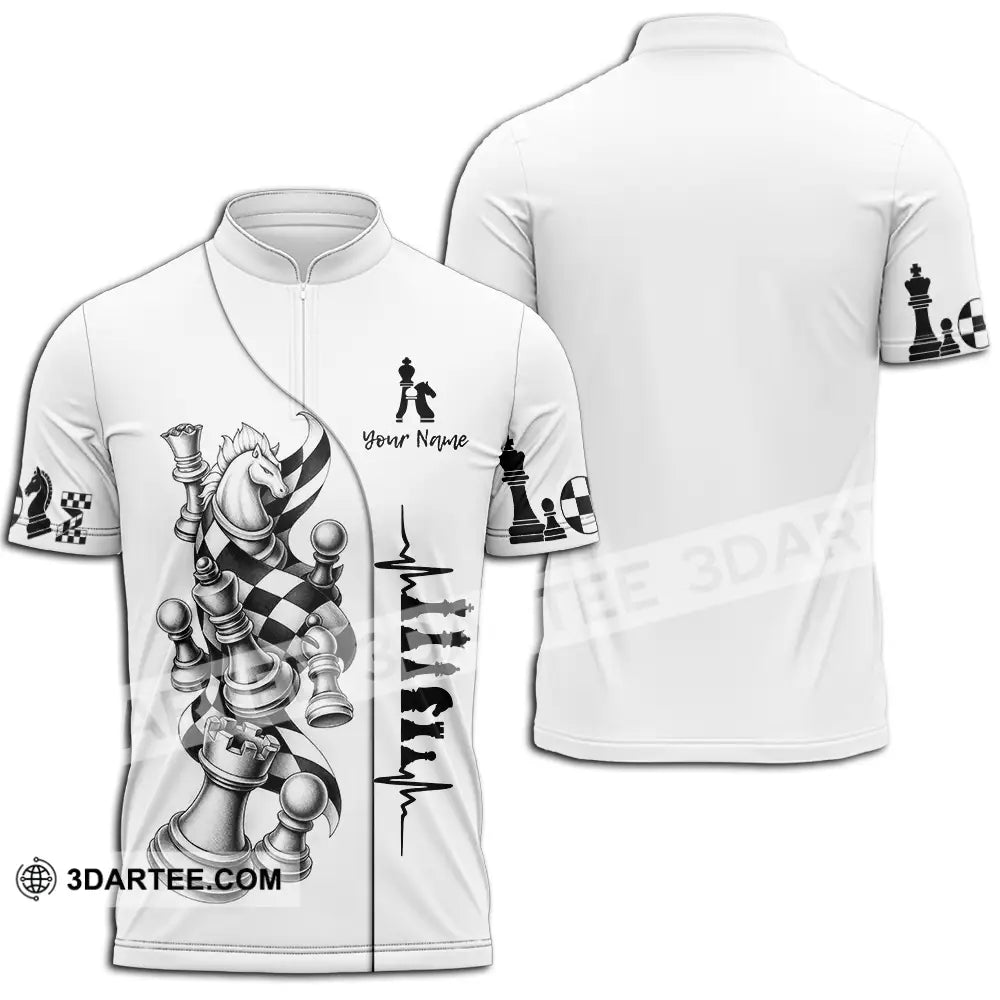Unisex Shirt - Custom Chess Shirt - Zipper Polo Shirt / S - T-shirt