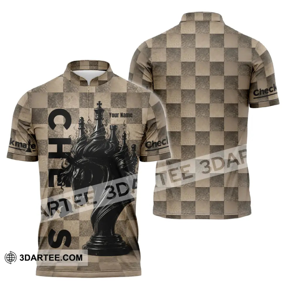 Unisex Shirt - Custom Chess Shirt - Zipper Polo Shirt / S - T-shirt