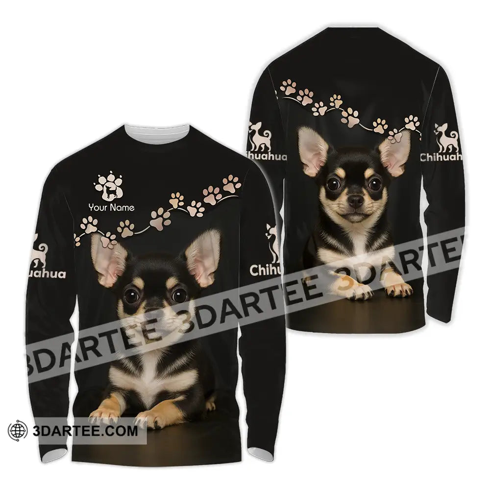 Unisex Shirt - Custom Chihuahua Shirt Long Sleeve Shirt / S T-shirt