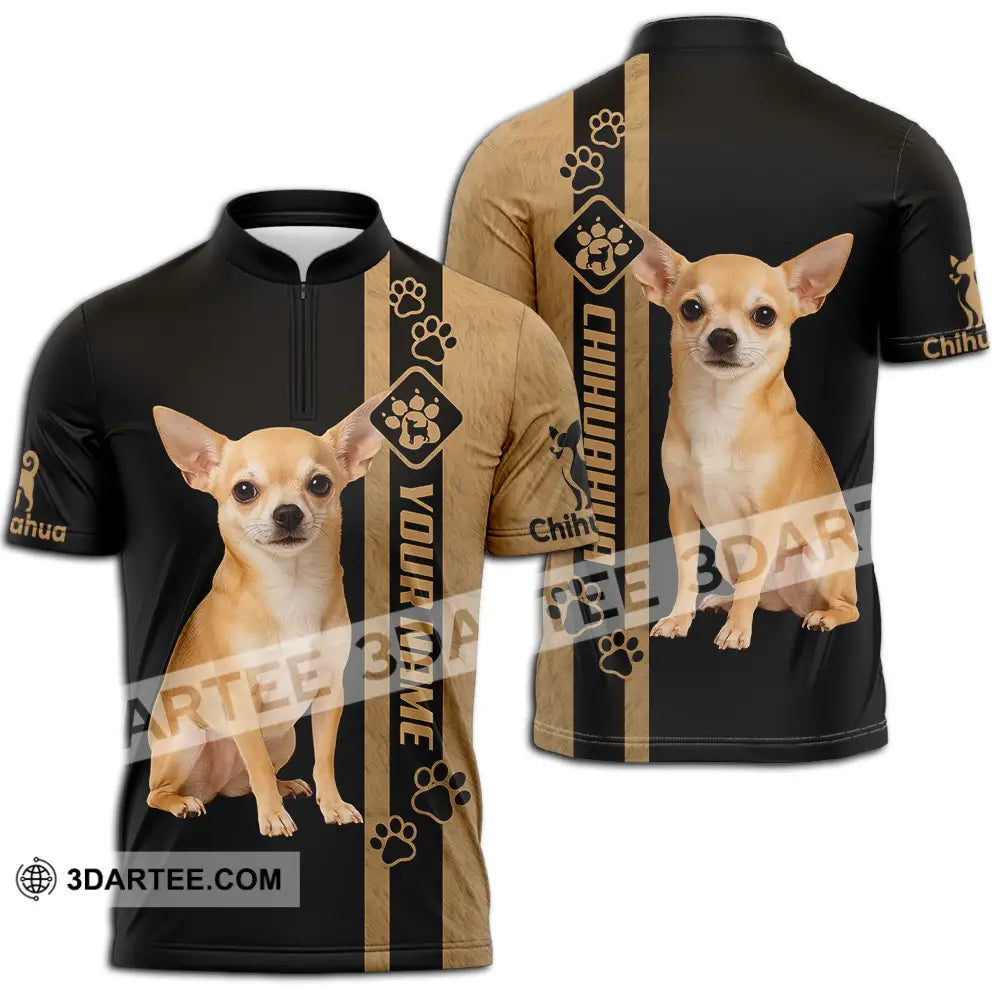 Unisex Shirt - Custom Chihuahua Shirt Zipper Polo Shirt / S T-shirt