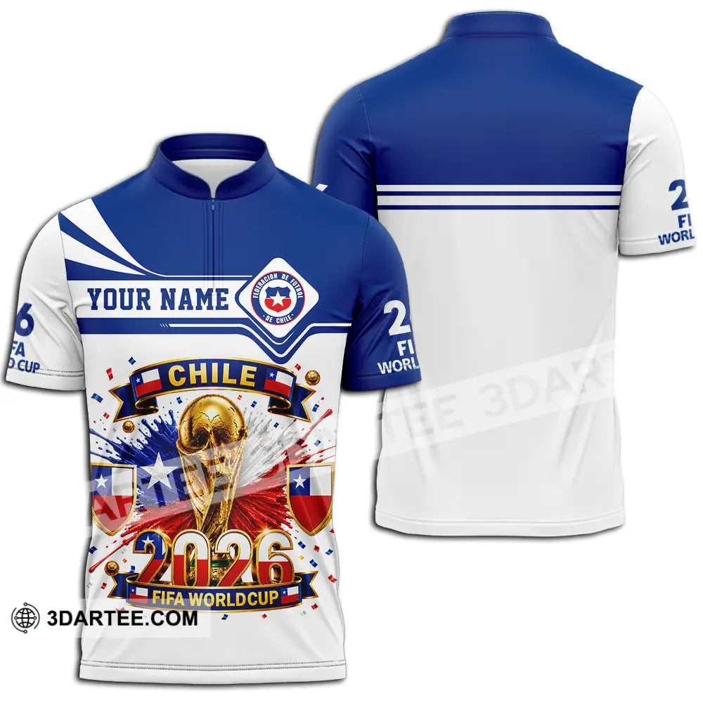 Unisex Shirt - Custom Chile World Cup 2026 Shirt - Zipper Polo Shirt / S - T-shirt