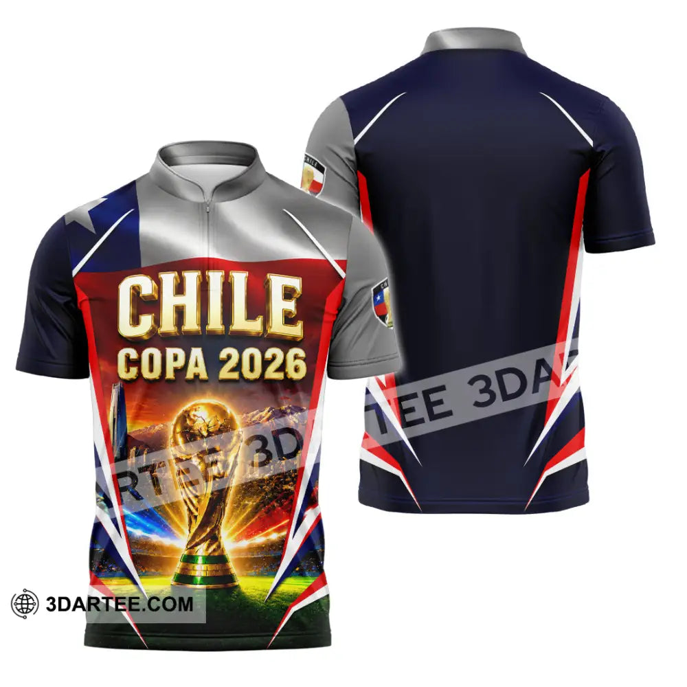 Unisex Shirt - Custom Chile Copa 2026 Shirt - Zipper Polo Shirt / S - T-shirt