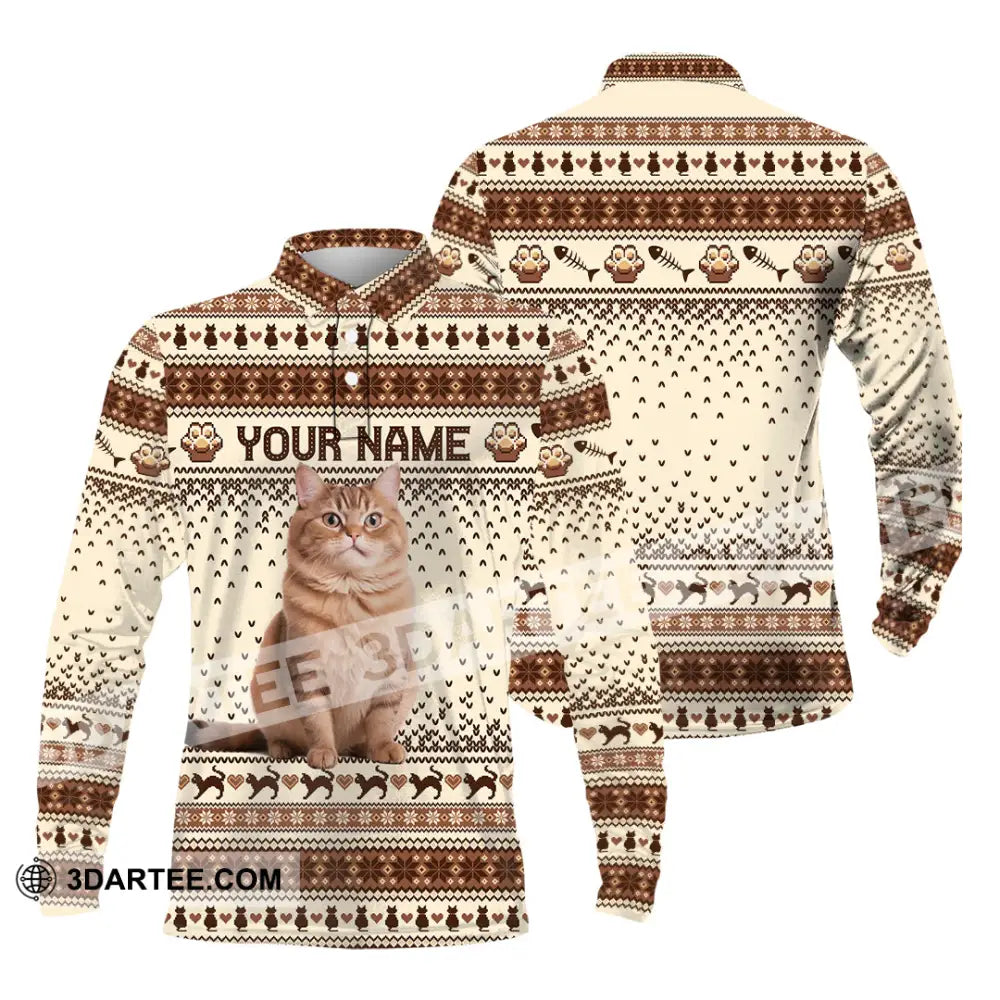 Unisex Shirt - Custom Christmas Pet 3D Shirt Long Sleeve Polo / S T-shirt