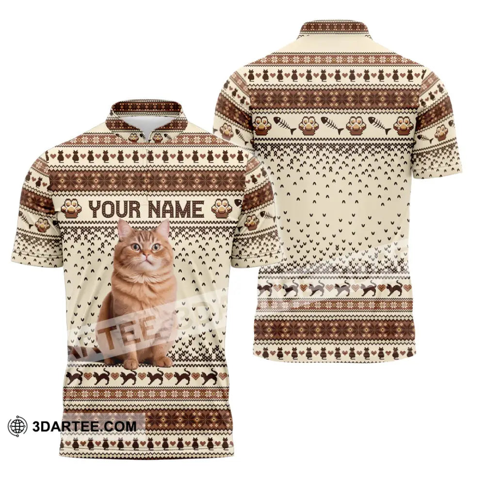 Unisex Shirt - Custom Christmas Pet 3D Shirt Zipper Polo Shirt / S T-shirt