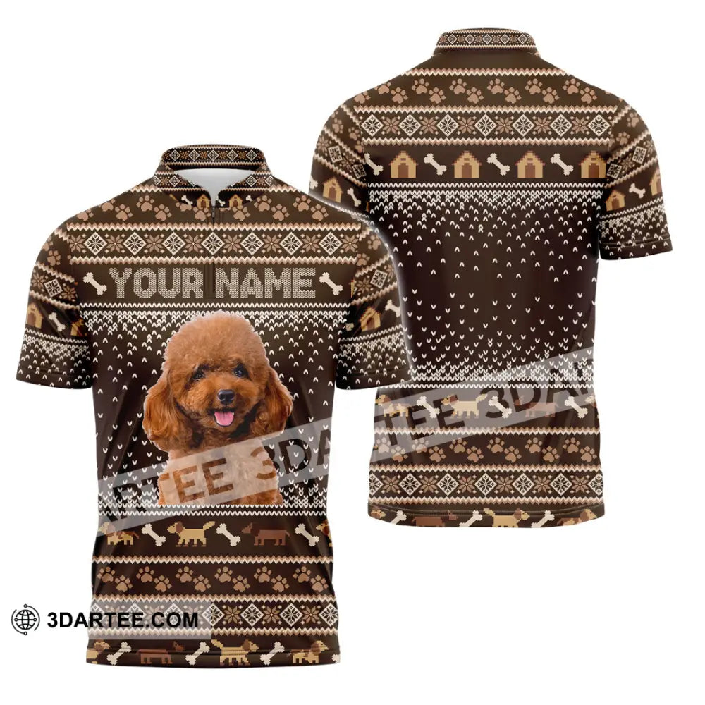 Unisex Shirt - Custom Christmas Pet 3D Shirt Zipper Polo Shirt / S T-shirt