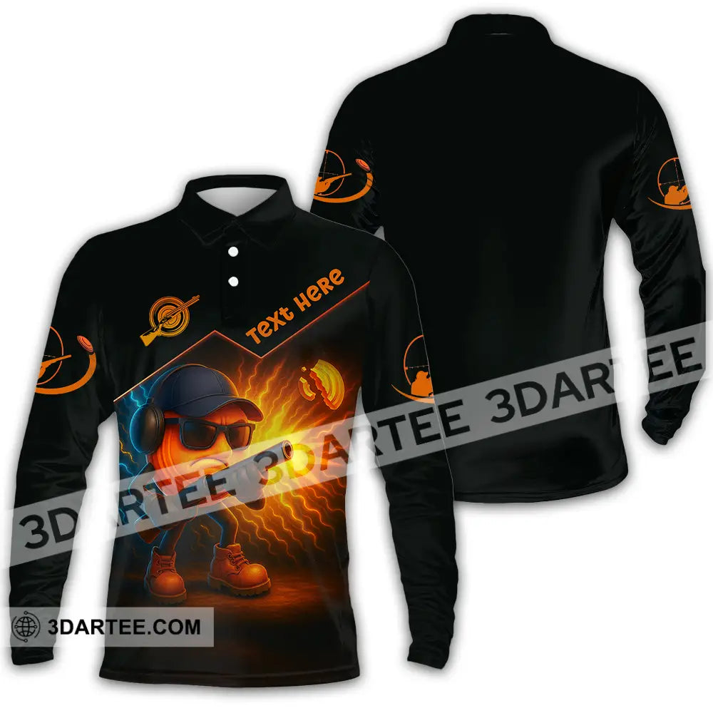 Unisex Shirt - Custom Clay Target Shooting Shirt Long Sleeve Polo / S T-shirt