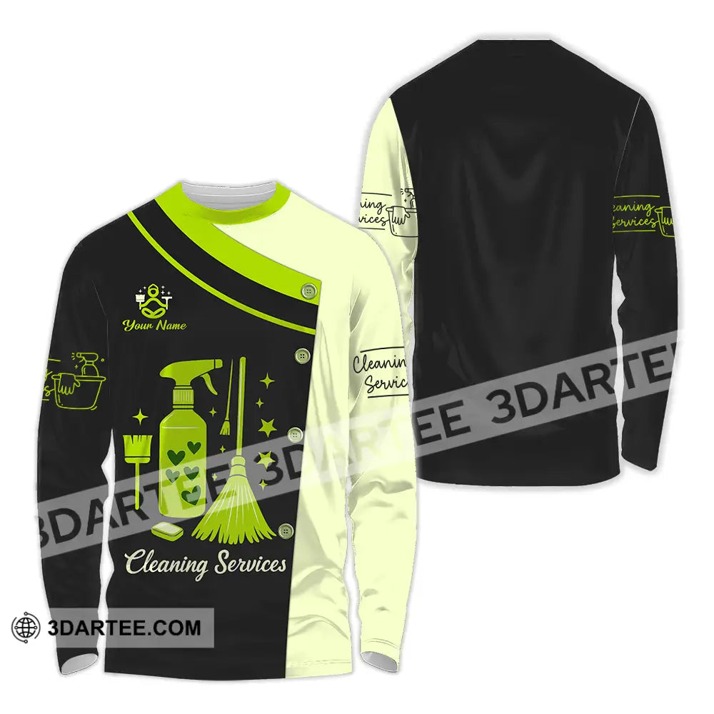 Unisex Shirt - Custom Cleaning Service Shirt Long Sleeve Shirt / S T-shirt