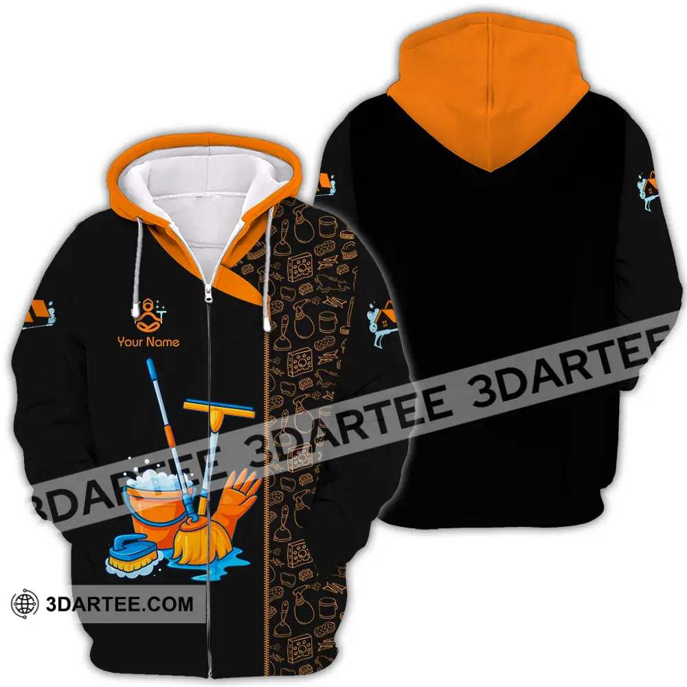 Unisex Shirt - Custom Cleaning Service Shirt Zipper Hoodie / S T-shirt