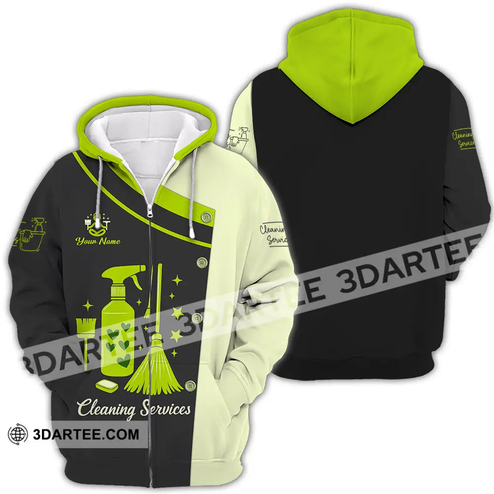 Unisex Shirt - Custom Cleaning Service Shirt Zipper Hoodie / S T-shirt
