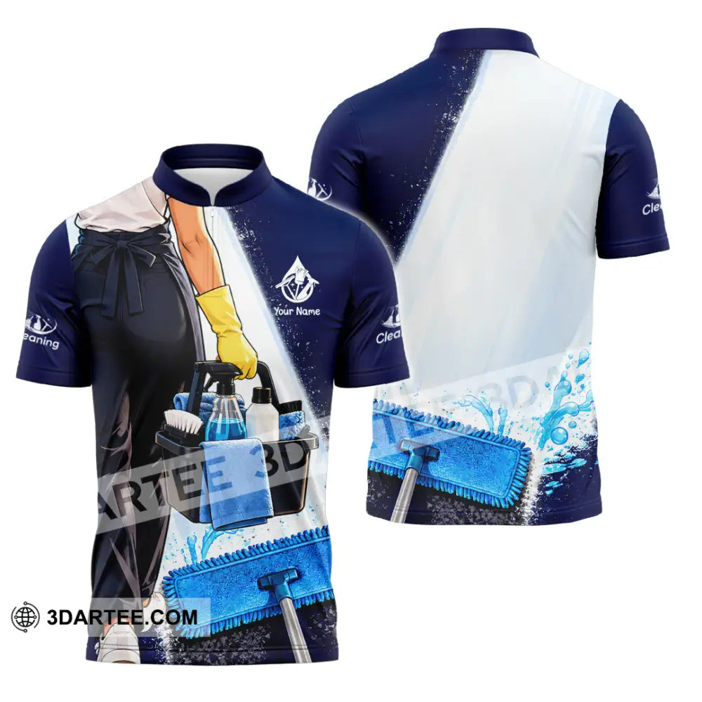 Unisex Shirt - Custom Cleaning Shirt - Zipper Polo Shirt / S - T-shirt