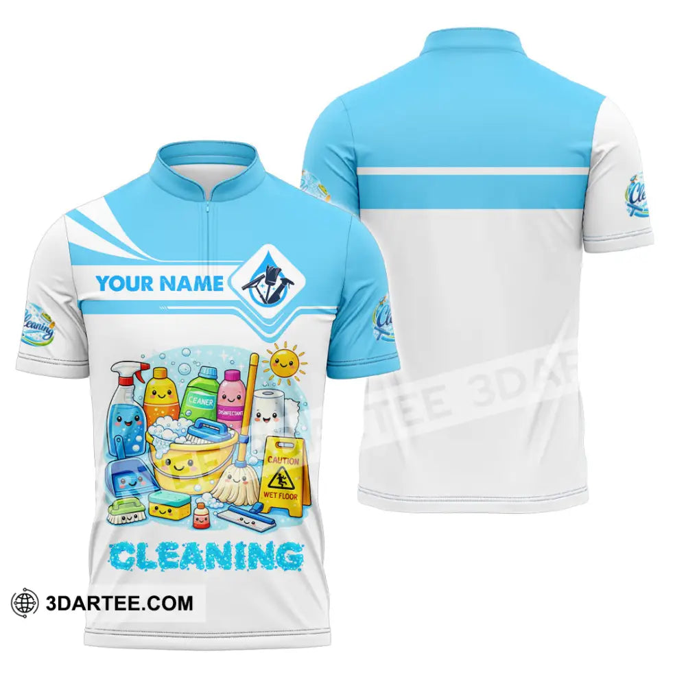 Unisex Shirt - Custom Cleaning Shirt - Zipper Polo Shirt / S - T-shirt