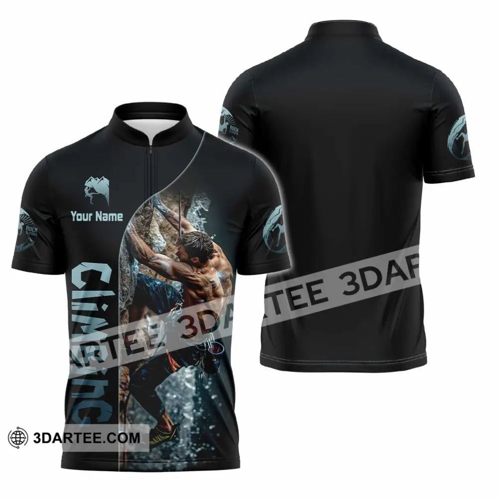 Unisex Shirt - Custom Climbing Shirt - Zipper Polo Shirt / S - T-shirt