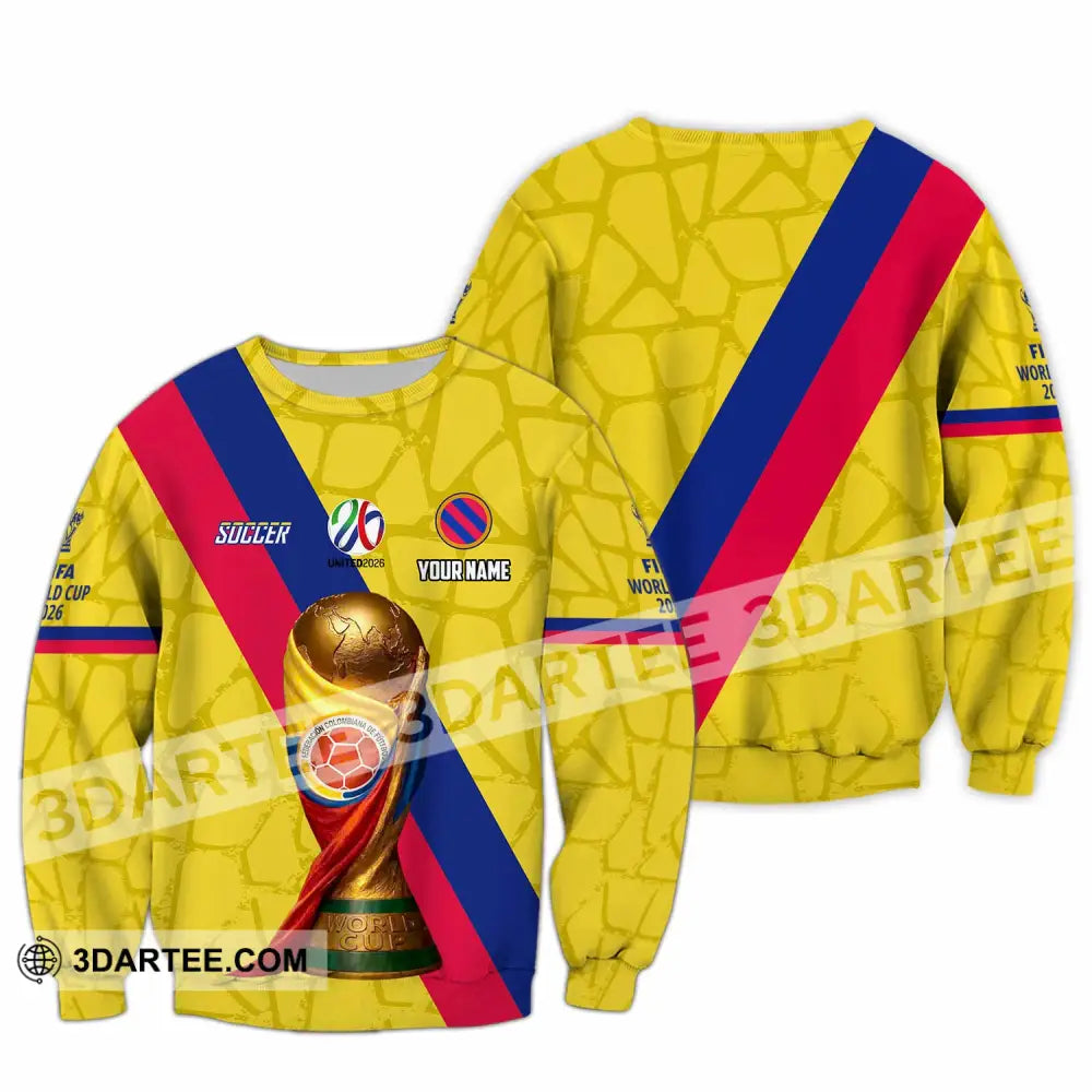 Unisex Shirt - Custom Colombia Fifa World Cup 2026 3D Shirt Long Sleeve / S T-shirt
