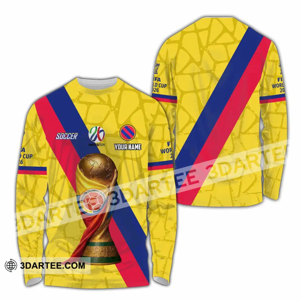 Unisex Shirt - Custom Colombia Fifa World Cup 2026 3D Shirt Long Sleeve Shirt / S T-shirt